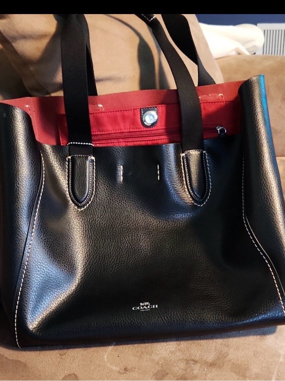 Coach Black and Red Derby Bag